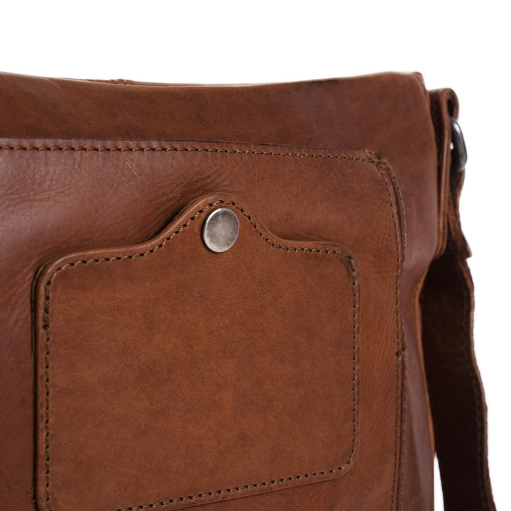 Leder Umhängetasche Cognac Wax Pull Up 26x22 cm Damen - Bild 2