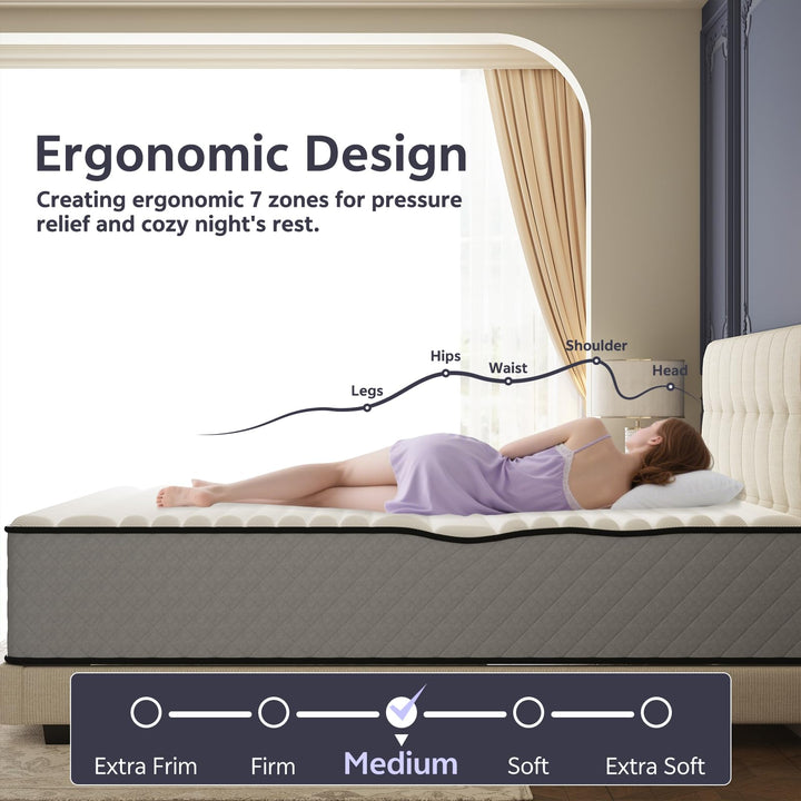 Taschenfederkernmatratze 160x200 cm 7-Zonen Memory Foam H2/H3 25 cm - Bild 5