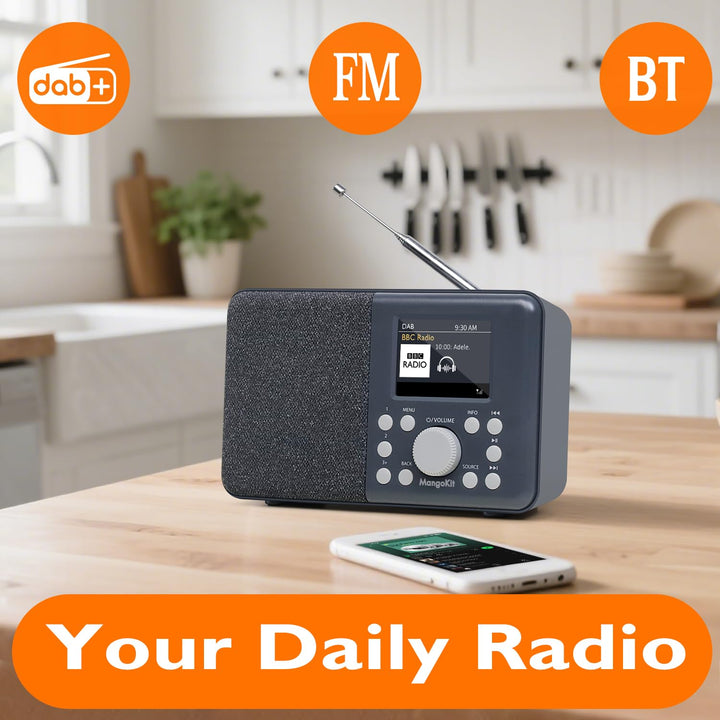 DAB/DAB+ Digitalradio tragbar mit Bluetooth und UKW dunkelgrau - Bild 2