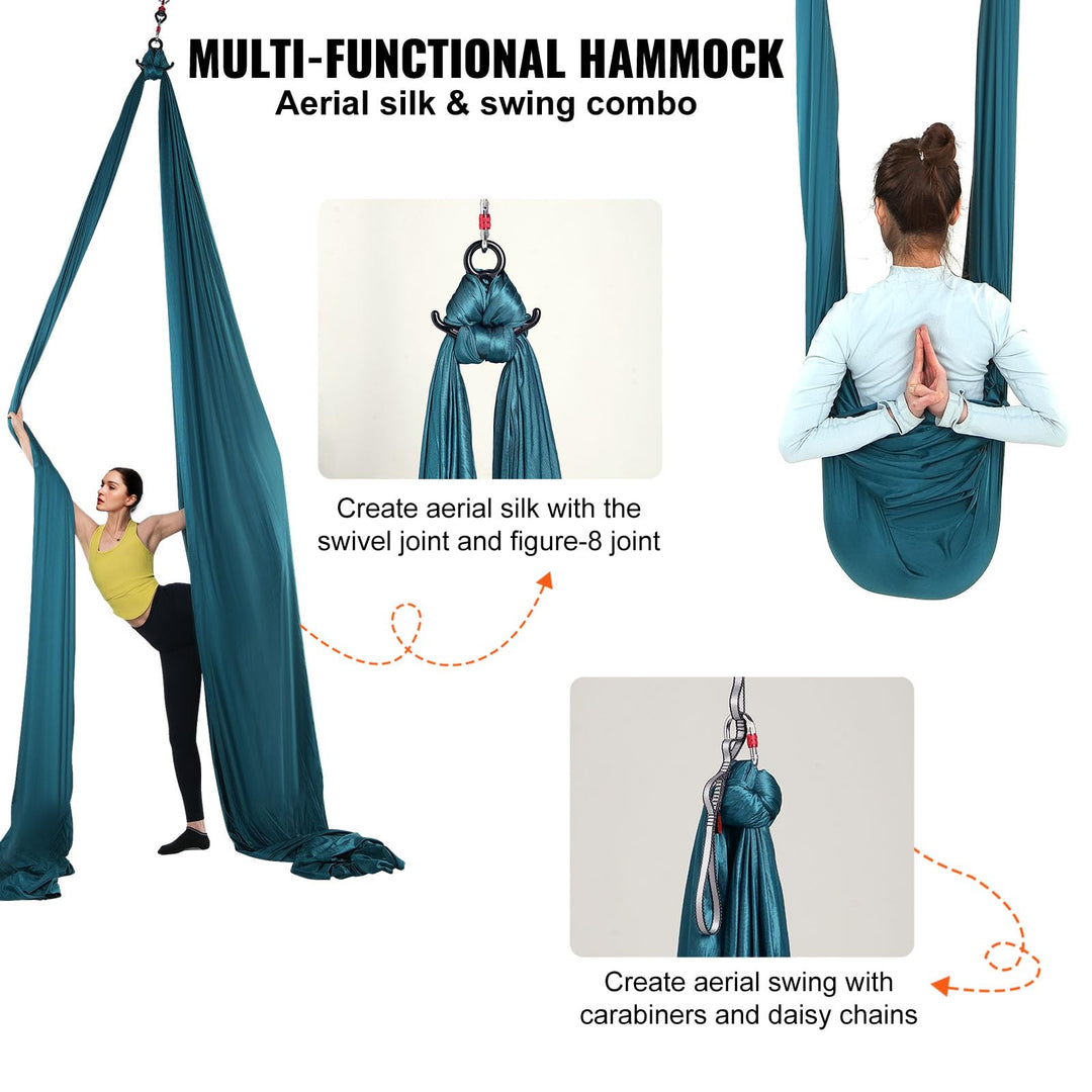 Aerial Yoga Hängematte Nylon 8,22x2,8m bis 1000 kg grün - Bild 5