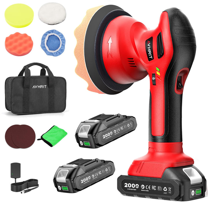 Akku-Exzenterpolierer 6 Zoll kabellos 2x21V mit Tragetasche