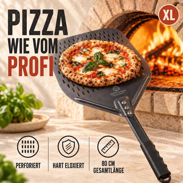 Pizzaschieber perforiert 35x35 cm harteloxiertes Aluminium Antihaft - Bild 2