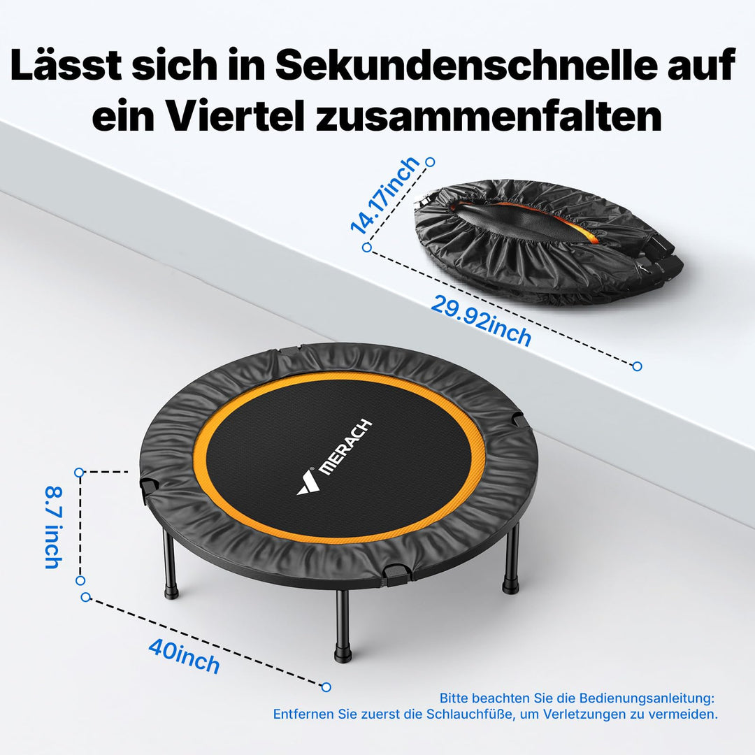 Fitness Trampolin faltbar 102/122 cm bis 150 kg leise - Bild 5
