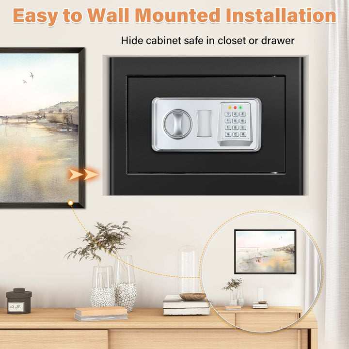 Tresor Feuerfest 25L Digital mit Regal Alarmmodus Wandmontage - Bild 5