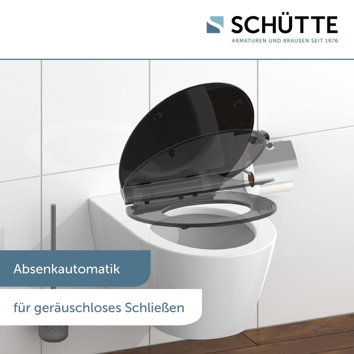 WC-Sitz Duroplast Slim mit Absenkautomatik &amp; Schnellverschluss, Schwarz - Bild 2