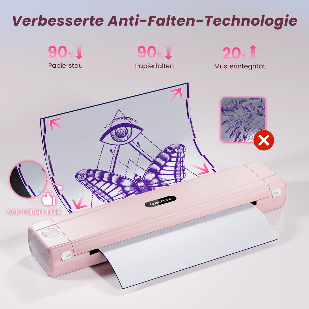 Tattoo Schablonen Drucker Bluetooth Thermaldruck Rosa 1200mAh - Bild 7