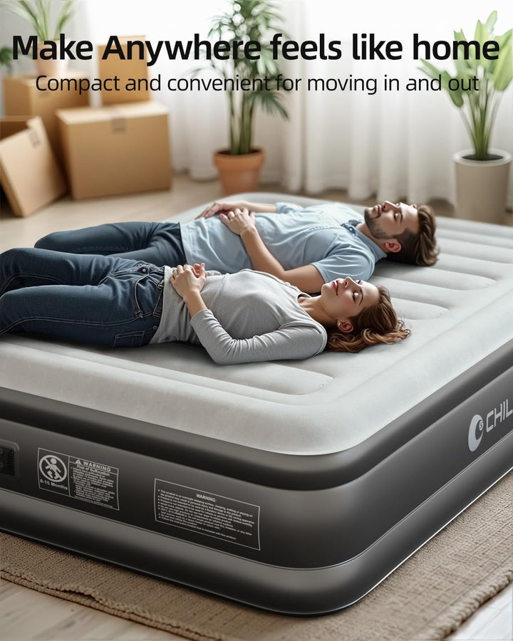 Luftmatratze 2 Personen 203x152x46 cm mit Elektropumpe Camping - Bild 9