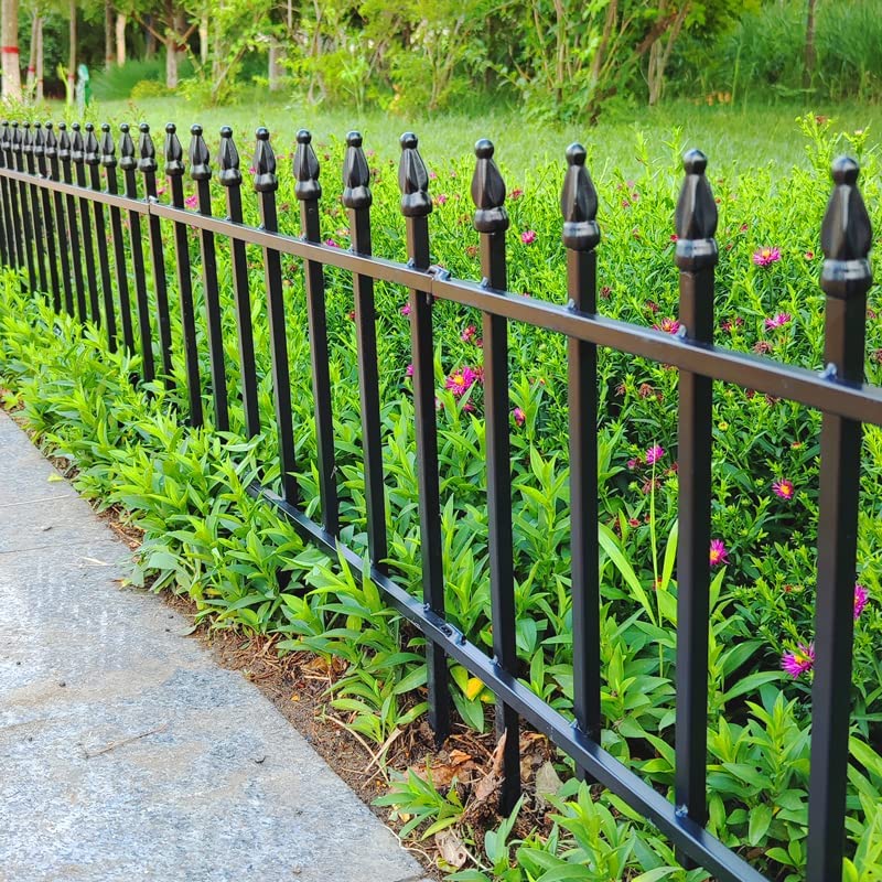 Metall-Gartenzaun Beetbegrenzung 45cm schwarz pulverbeschichtet 5er-Set - Bild 3