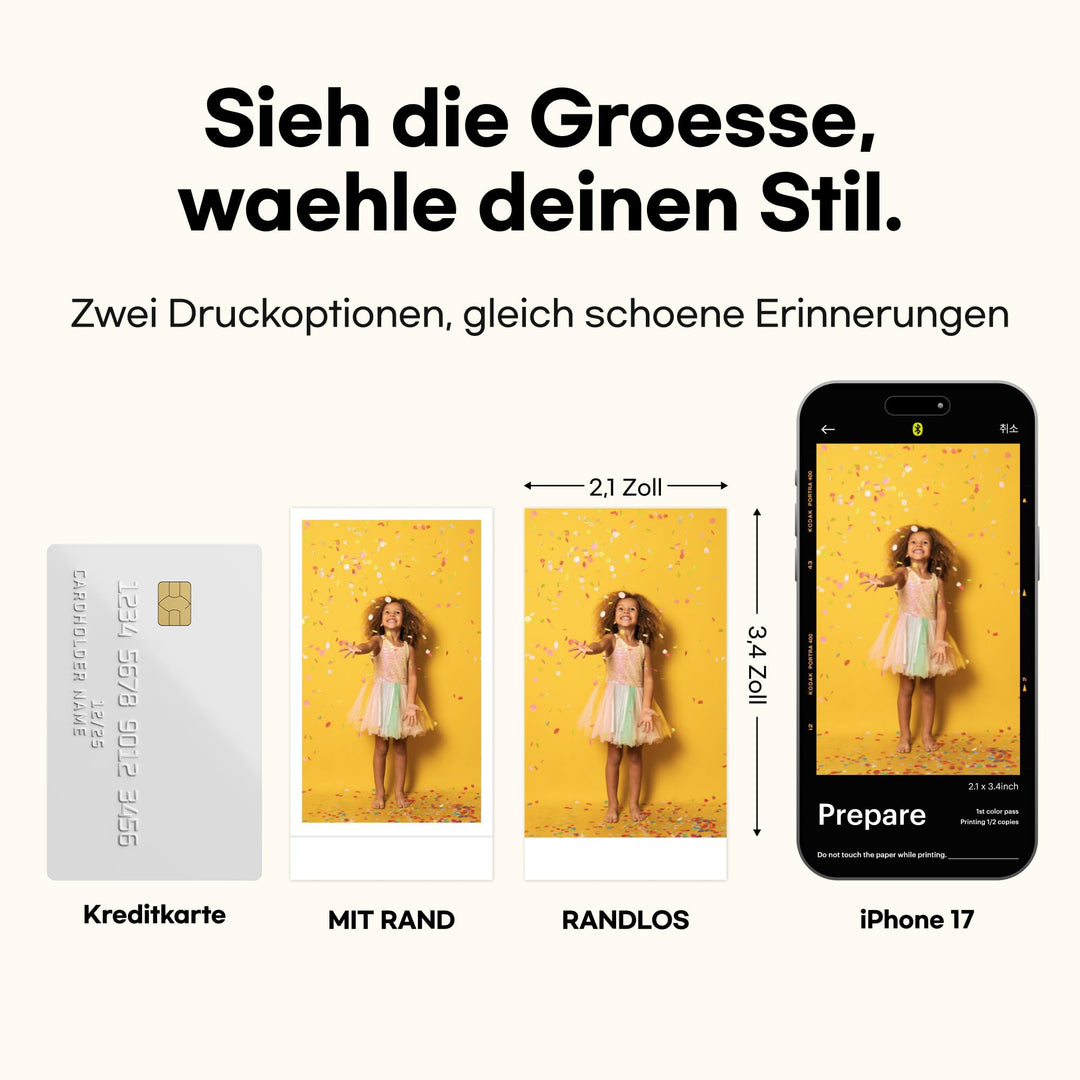 Sofortbildkamera 2-in-1 mit Fotodrucker 4PASS Bluetooth 38 Blatt Gelb - Bild 9