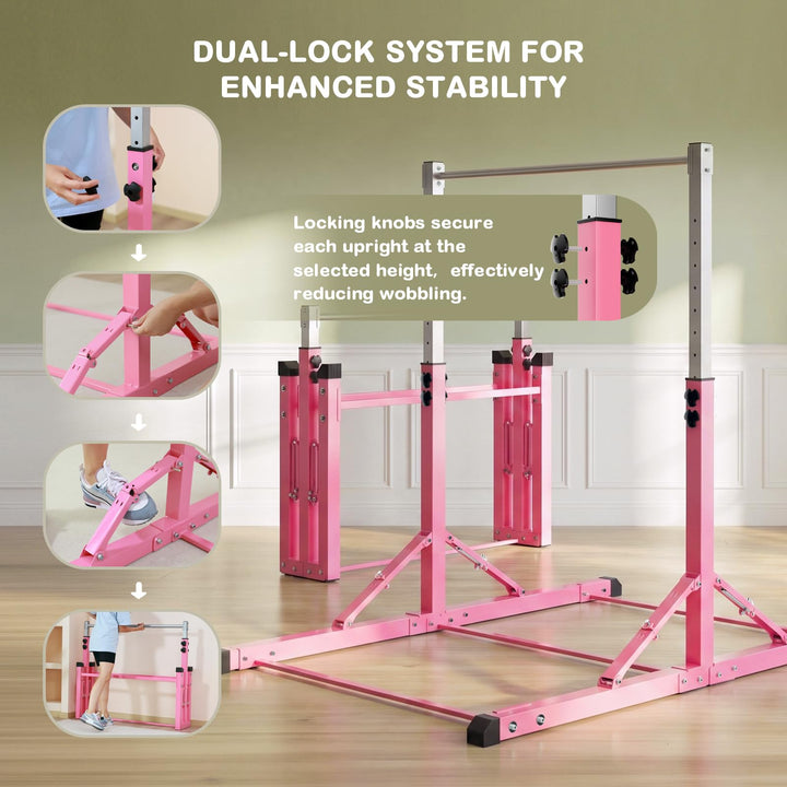 Turnreck höhenverstellbar Stahl faltbar 110–160 cm für Kinder - Bild 6