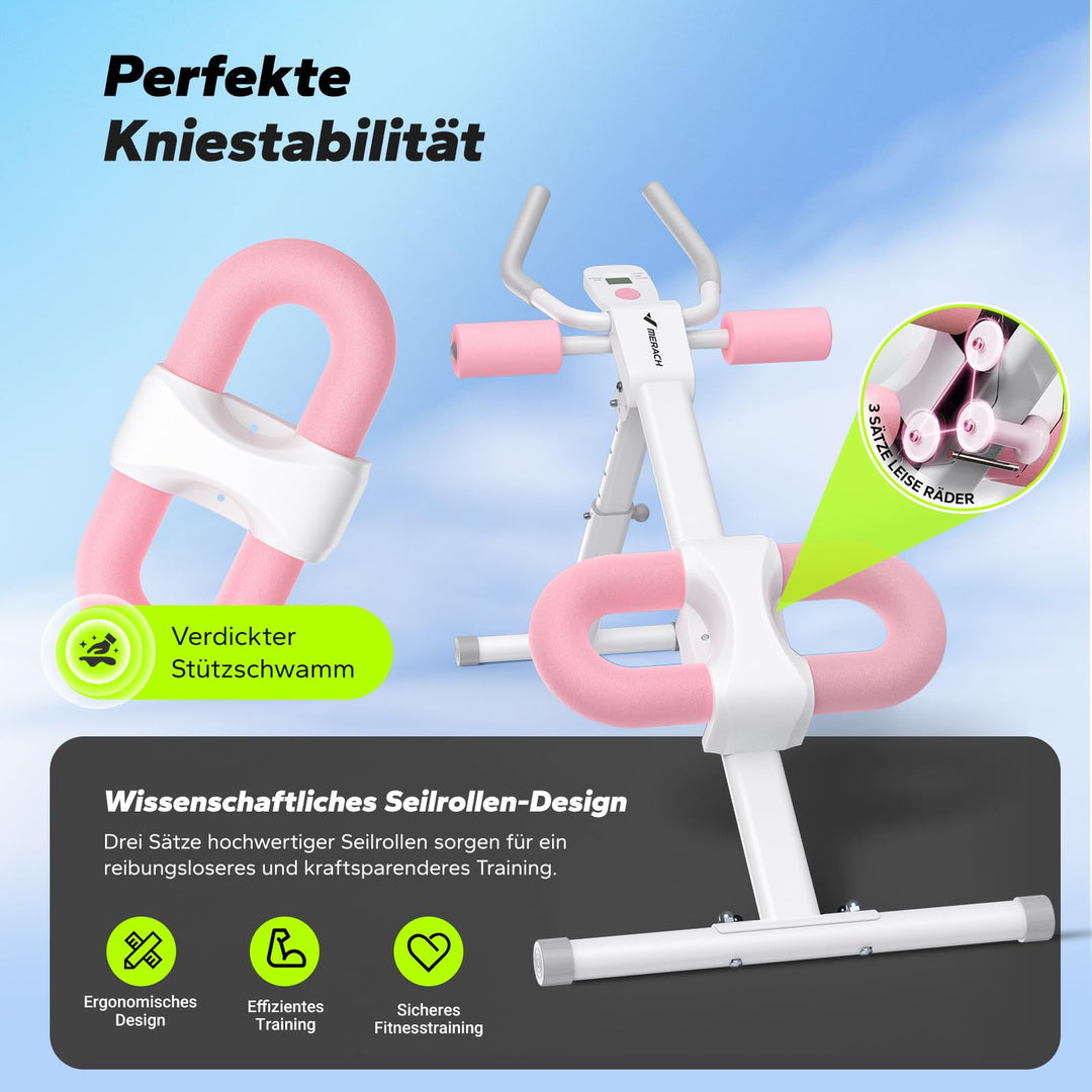 Bauchtrainer Multifunktional mit LCD-Monitor faltbar Rosa - Bild 7