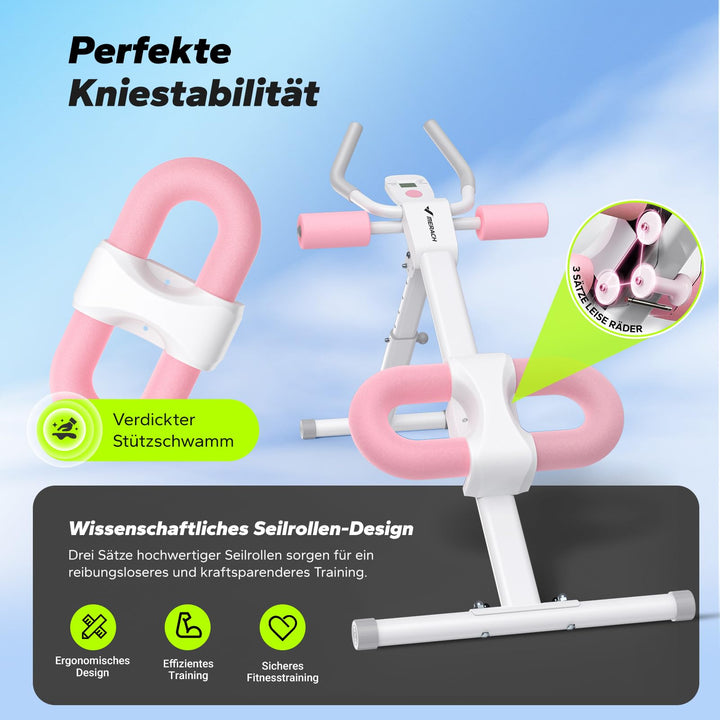 Bauchtrainer Multifunktional mit LCD-Monitor faltbar Rosa - Bild 7