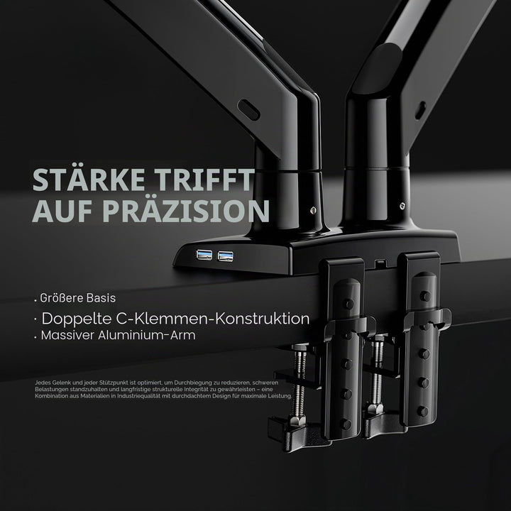 Dual Monitor Halterung 13–40 Zoll ergonomisch mit USB bis 12 kg - Bild 6