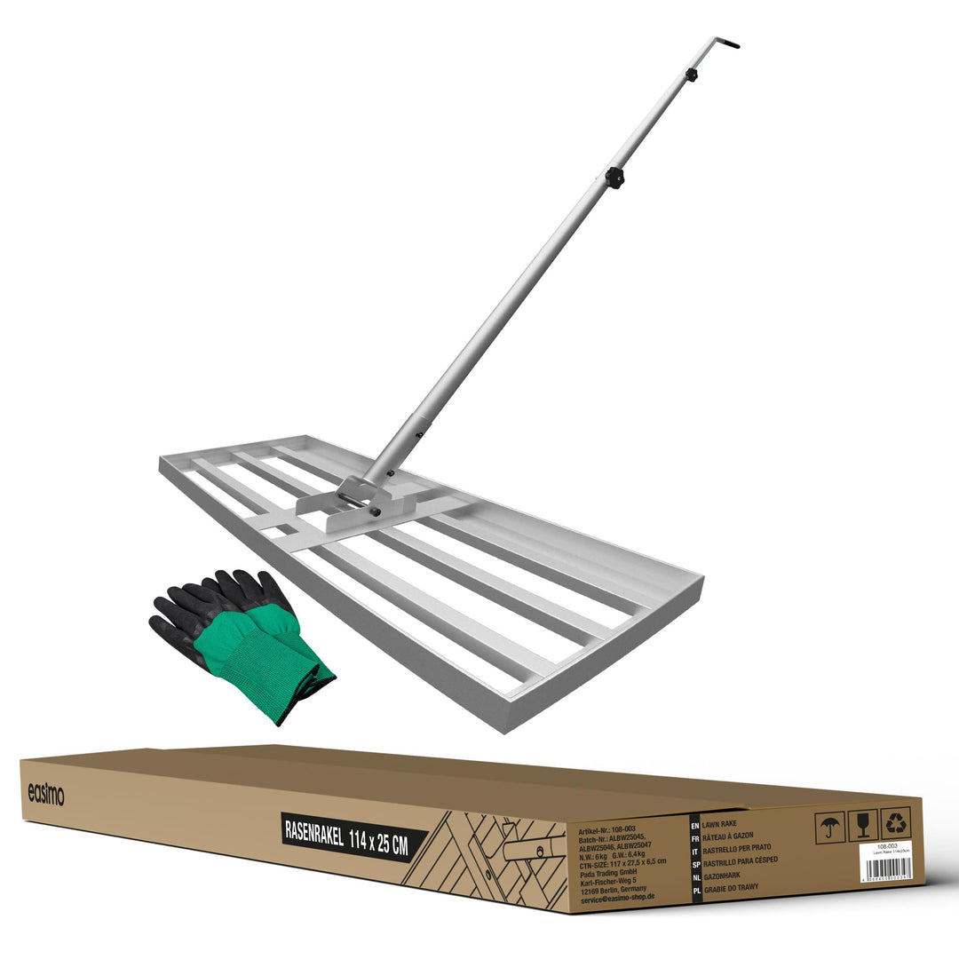 Rasen Rakel Stahl 114x25 cm mit 2,13 m Stiel zur Rasennivellierung - Bild 8