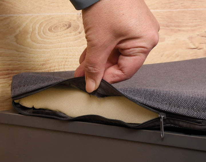 Schuhschrank mit Sitzkissen Spanplatte grau 103 cm Flur