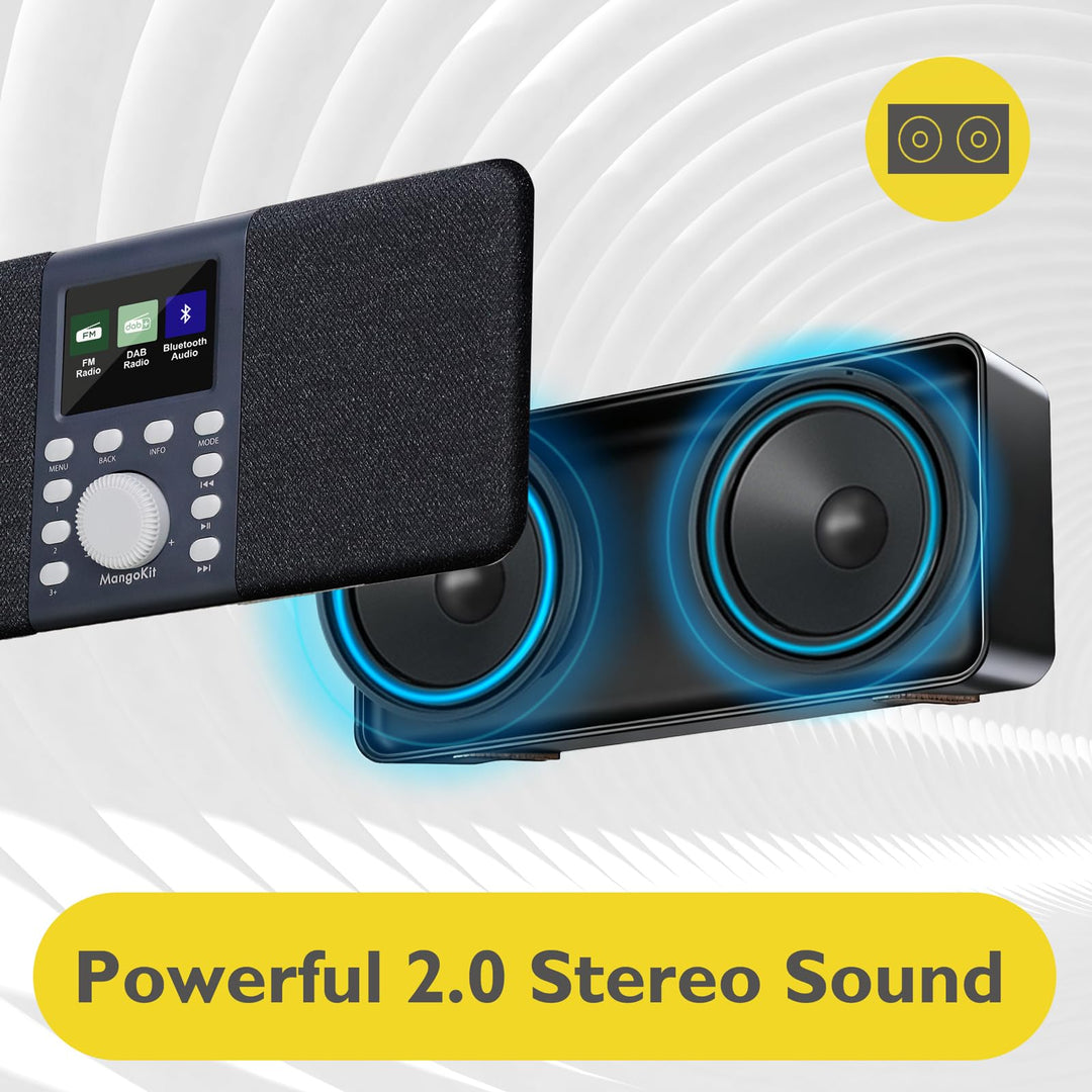 DAB+ Stereo Radio Bluetooth 2,4" Farbdisplay Wecker Sleep-Timer - Bild 5