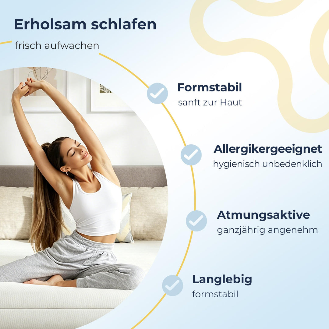 Kaltschaummatratze 90x200 cm H3 7-Zonen mit waschbarem Bezug - Bild 6
