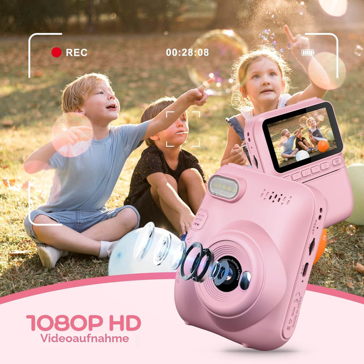Sofortbildkamera Kinder mit Sofortdruck 14MP 3-Zoll-Display Rosa - Bild 5