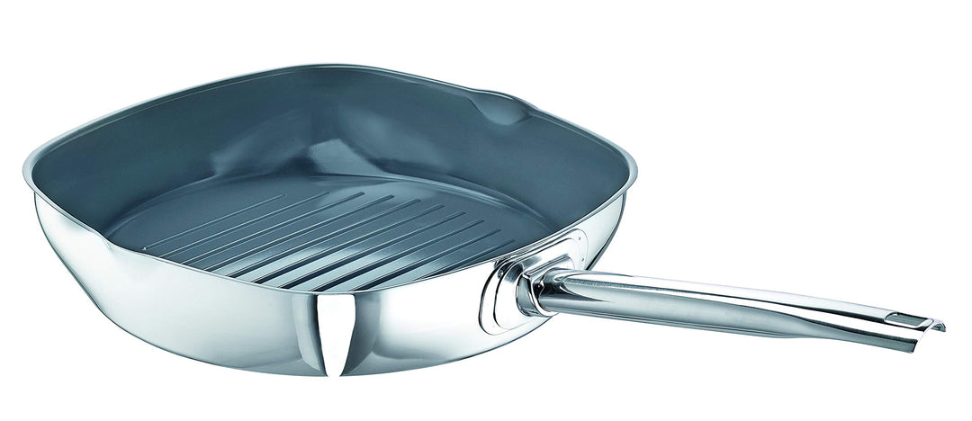 Grillpfanne Edelstahl 28 cm mit Keramikbeschichtung für Induktion