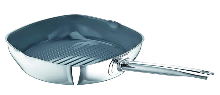 Grillpfanne Edelstahl 28 cm mit Keramikbeschichtung für Induktion