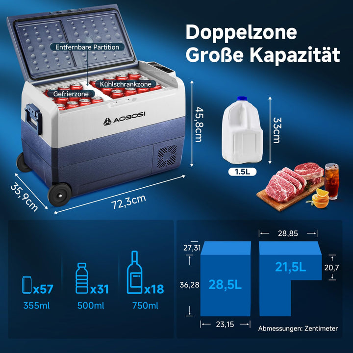 Kompressor Kühlbox 50L Dual Zone -20°C bis 20°C mit App 12V 230V - Bild 2