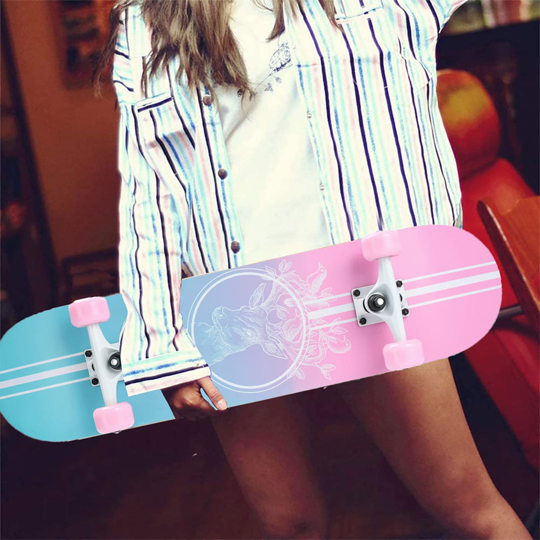 Skateboard 8-lagig Ahornholz 78,9x20,3 cm ABEC-11 für Anfänger - Bild 7