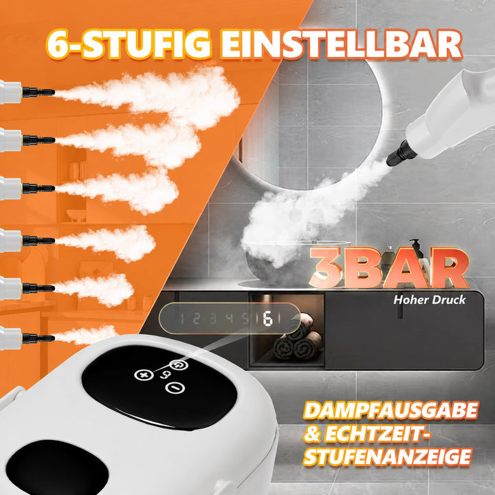 Dampfreiniger Handgerät 1,1L Tank 6 Stufen chemikalienfrei - Bild 3
