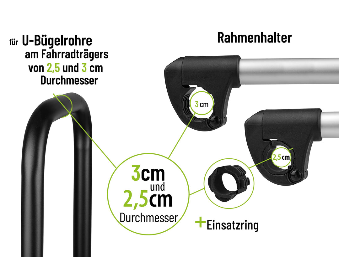 Fahrrad Rahmenhalter lang für Fahrradträger Ø 25+30mm abschliessbar - Bild 5
