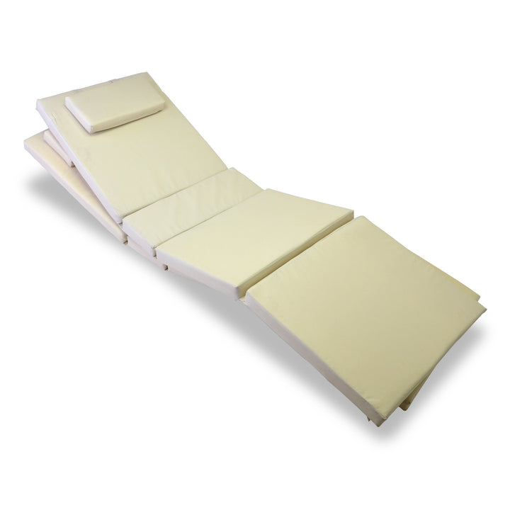 Liegenauflage 2er-Set Strukturpolyester 188x58cm für Sonnenliegen Creme