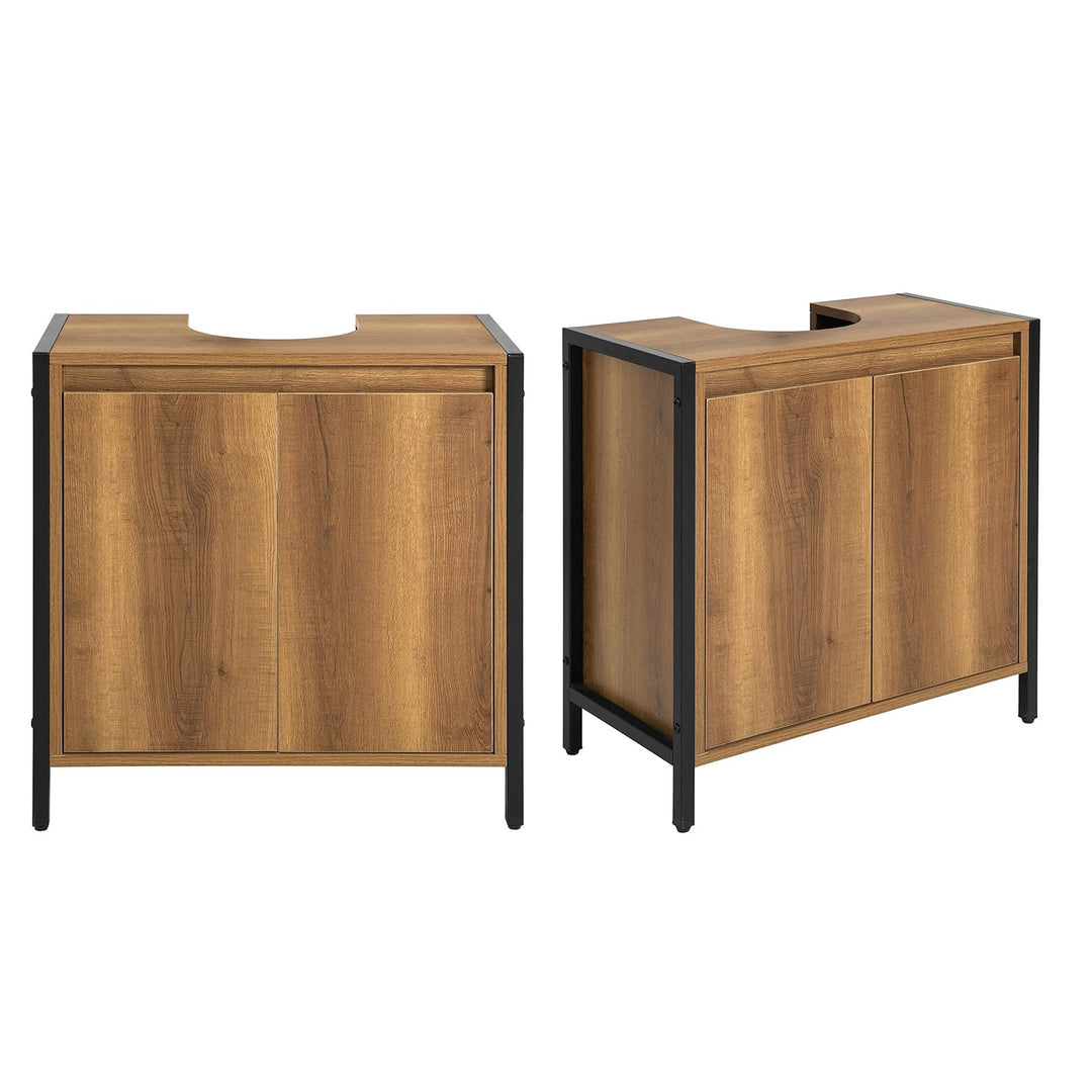 Waschbeckenunterschrank mit Siphonöffnung 60x60x30cm Braun
