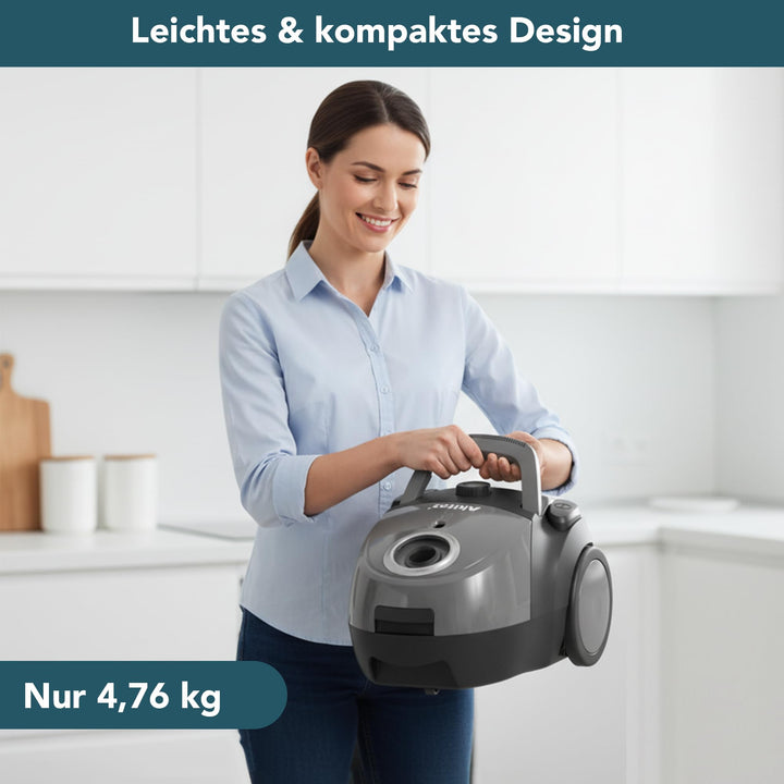 Beutelstaubsauger 850W mit HEPA-Filter &amp; Turbo-Tierhaaerbürste 4,76 kg - Bild 3