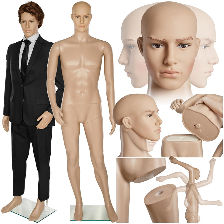 Schaufensterpuppe Herren lebensgroß, beige, drehbarer Kopf