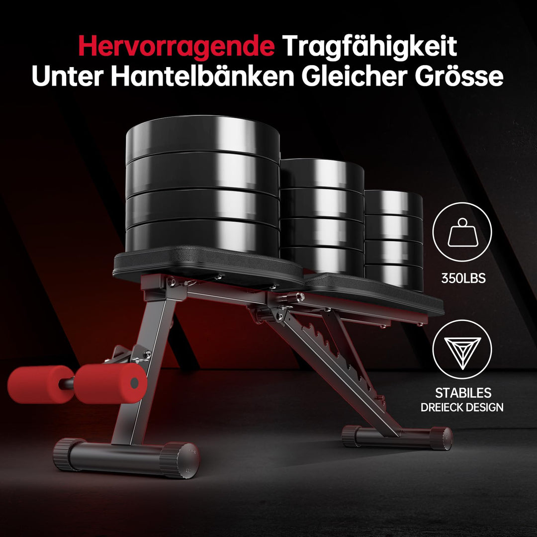 Hantelbank klappbar 10-fach verstellbar -11° bis 92° Heimgymnastik - Bild 5