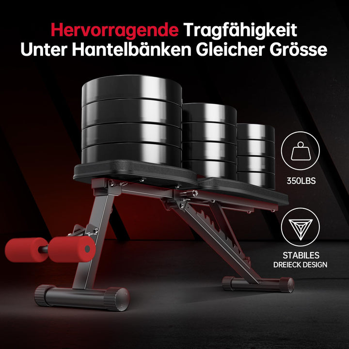 Hantelbank klappbar 10-fach verstellbar -11° bis 92° Heimgymnastik - Bild 5