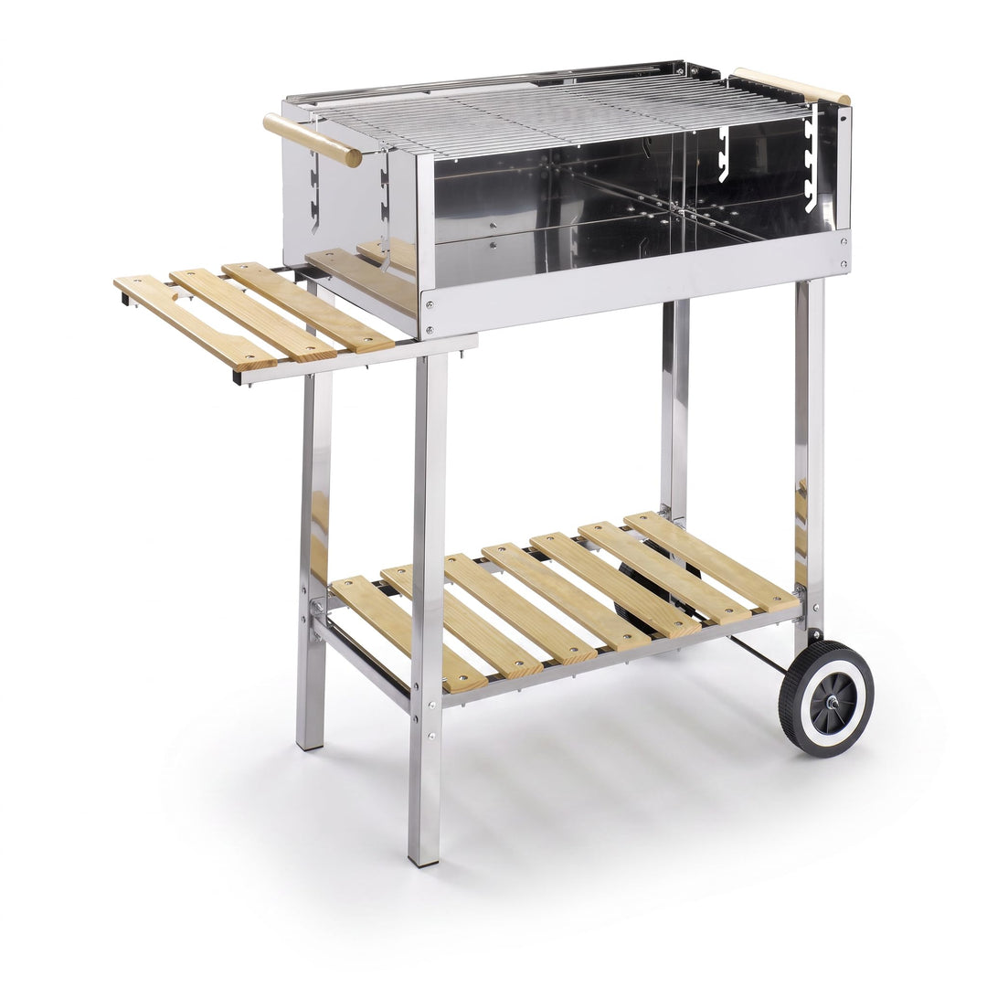 Holzkohlegrill XXL Edelstahl fahrbar 83x35 cm Grillrost höhenverstellbar - Bild 10