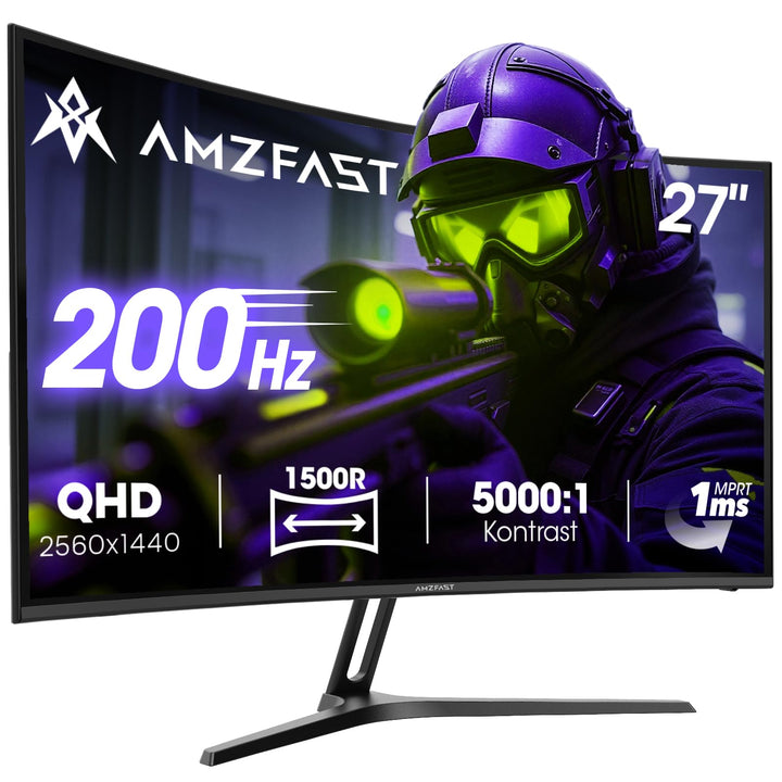 Curved Gaming Monitor 27 Zoll QHD 2560x1440 200Hz 1ms