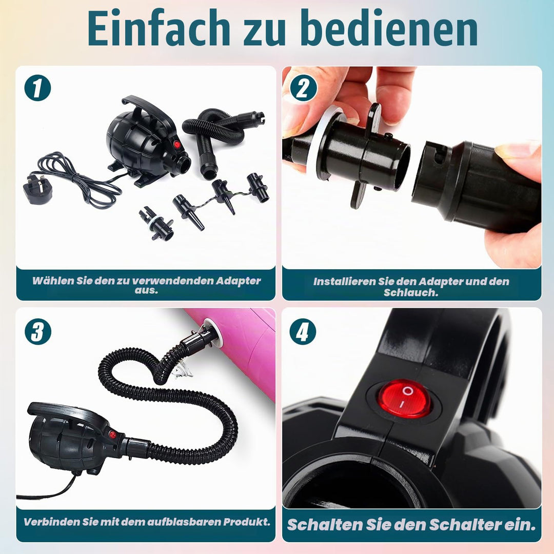 Elektrische Luftpumpe 500W für SUP Board und Gymnastikmatte - Bild 8