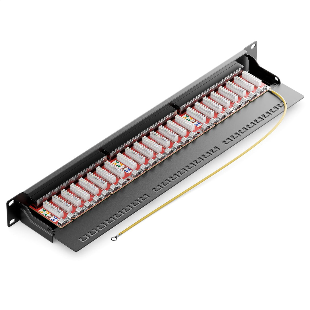 Patchpanel CAT 6a 24 Port RJ45 geschirmt 19 Zoll 1HE - Bild 5