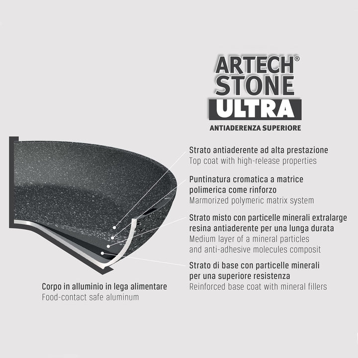 Grillpfanne rund Aluminium Antihaft Steinoptik 25 cm für Herd &amp; Backofen - Bild 6