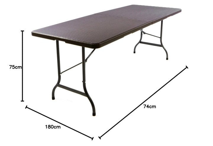 Klapptisch Rattan-Optik 180x75 cm klappbar bis 170 kg - Bild 2
