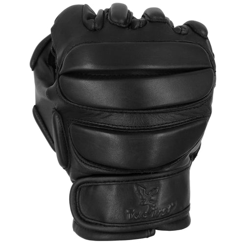 Einsatzhandschuhe 360° Schnitthemmung Leder Schwarz für Security