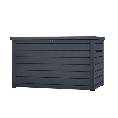 Kissenbox Graphit XXL 870 Liter Holzoptik wasserdicht mit Belüftung