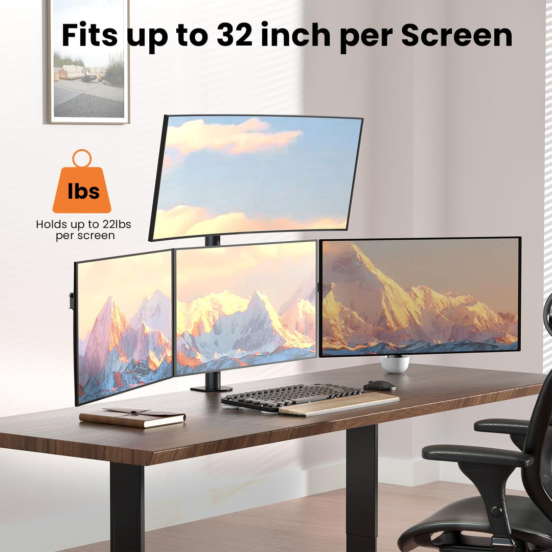 Monitor-Tischhalterung 4-fach 17-32 Zoll Stahl höhenverstellbar VESA 75/100 - Bild 2