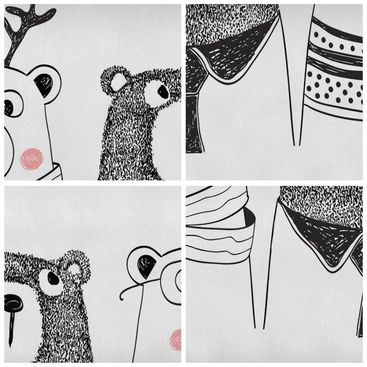 Leinwandbild Schwarz-Weiss Kinderzimmer Tiere 70x50 cm - Bild 5