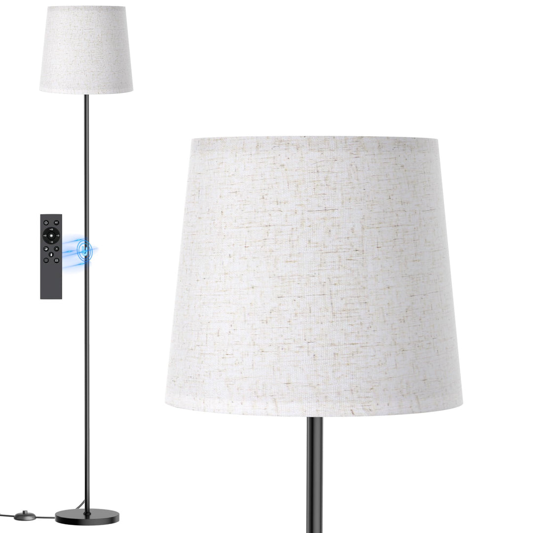 Stehlampe Wohnzimmer Leinen-Schirm 9W E27 mit Fernbedienung - Bild 8