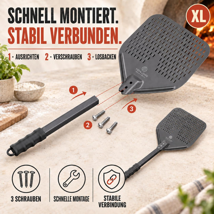 Pizzaschieber perforiert 35x35 cm harteloxiertes Aluminium Antihaft - Bild 6
