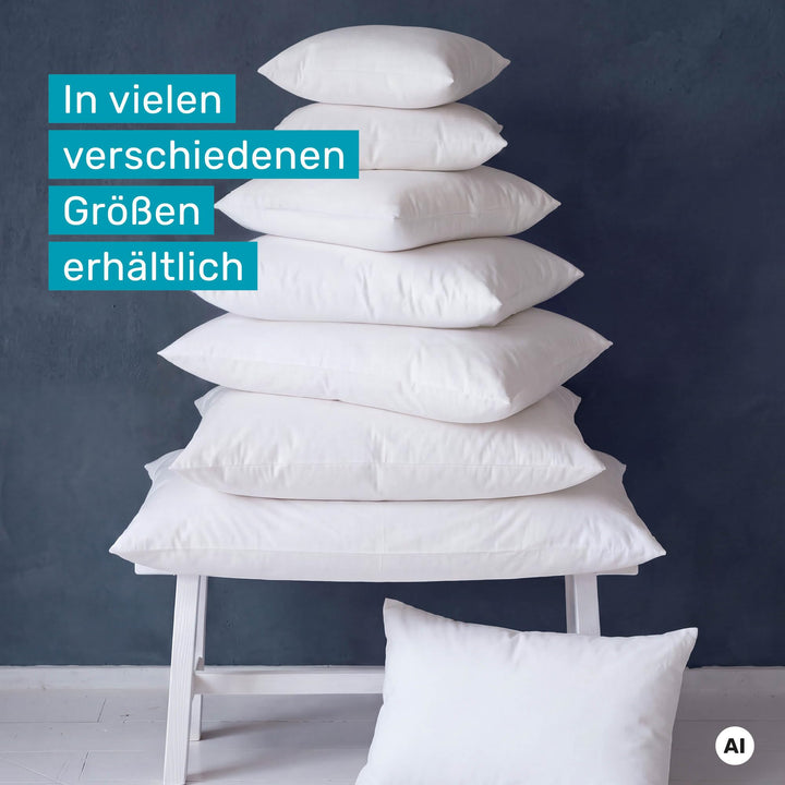 Kopfkissen variabel befüllbar 80x80 cm Hohlfaser Baumwolle - Bild 2