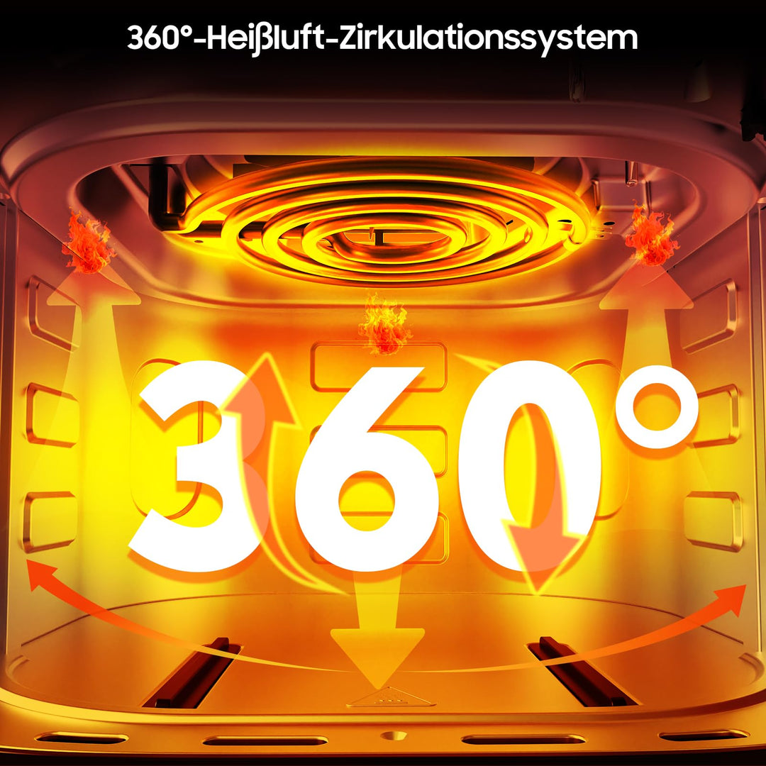 Heissluftfritteuse 6,5L XL 1700W Metall-Innenraum 8 Programme - Bild 4