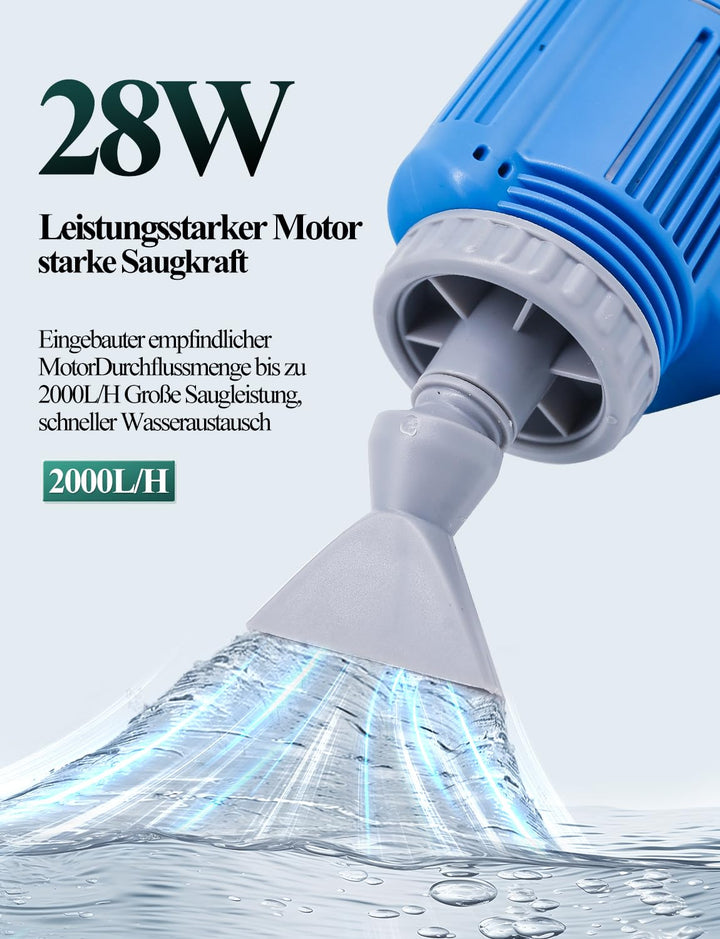 Aquarium Kiesreiniger Elektrisch 6-in-1 mit Mulmsauger 1700 l/h - Bild 4