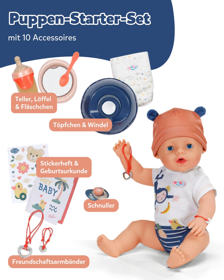 Babypuppe 43 cm mit Wasserzauber-Funktion Dschungel-Look Unisex - Bild 2